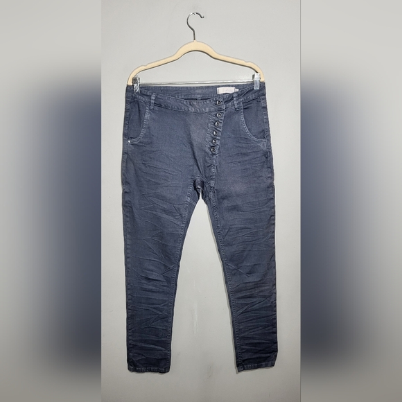 NWOT ANTIGO Pants Size 28 Israeli Designer Boutique Assymetric Button Fly Boho - Picture 6 of 6